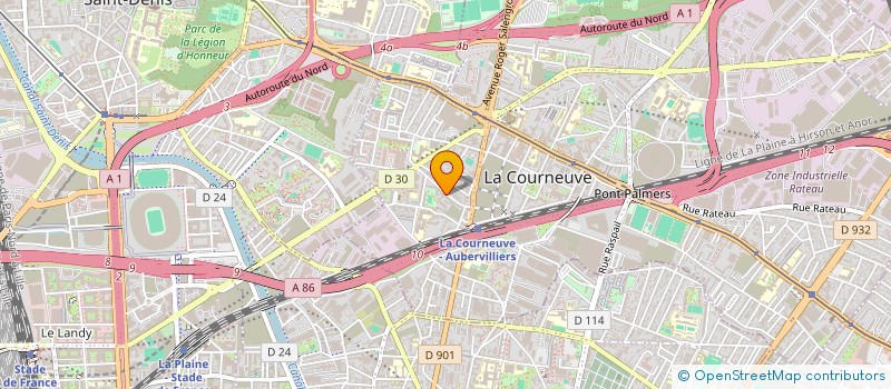localisation de l'entreprise ROSHAN TELECOM à LA COURNEUVE