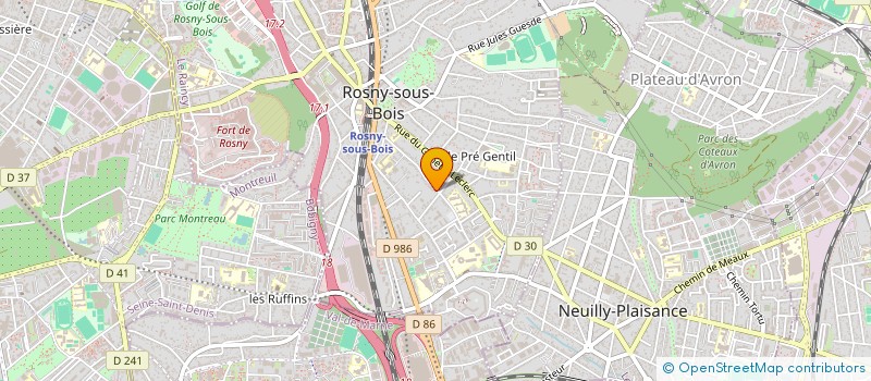 localisation de l'entreprise ROSNY KRAV-MAGA ET SPORTS ASSIMILES à ROSNY-SOUS-BOIS