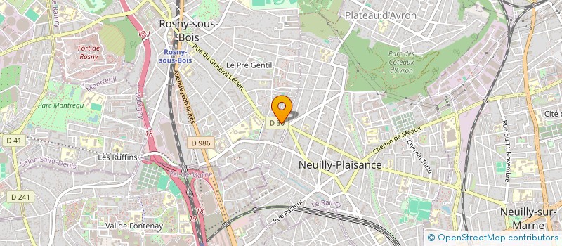 localisation de l'entreprise ROSNY SUD EST AJA à ROSNY-SOUS-BOIS