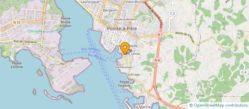 localisation de l'entreprise ROSSINY à POINTE A PITRE