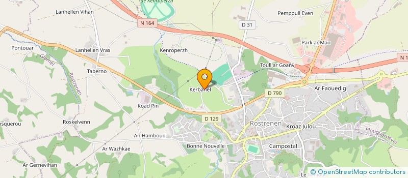 localisation de l'entreprise ROTARACT CLUB DE CARHAIX ROSTRENEN - COEUR DE BREIZH  ROSTRENEN