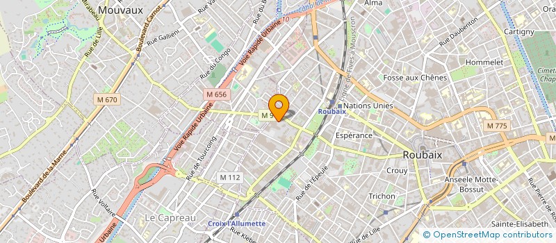 localisation de l'entreprise ROUBAIX COQUILLAGES à ROUBAIX