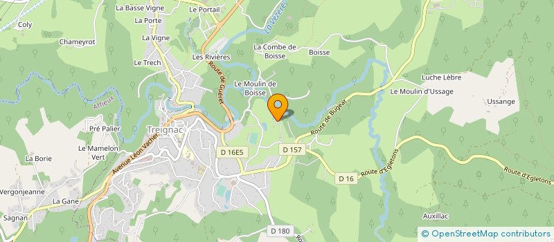 localisation de l'entreprise ROUBEYRIE SARL à TREIGNAC