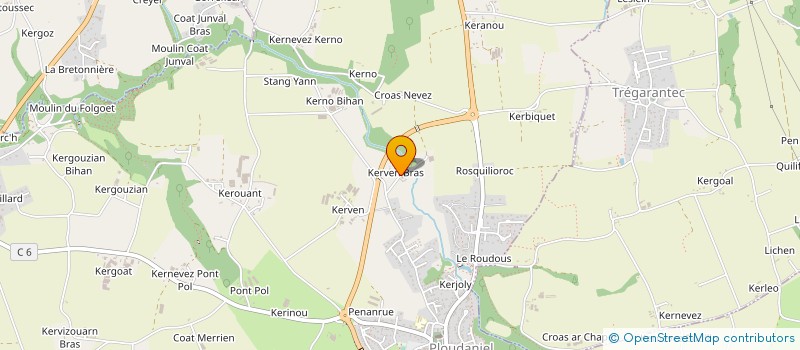 localisation de l'entreprise ROUDAUT à PLOUDANIEL