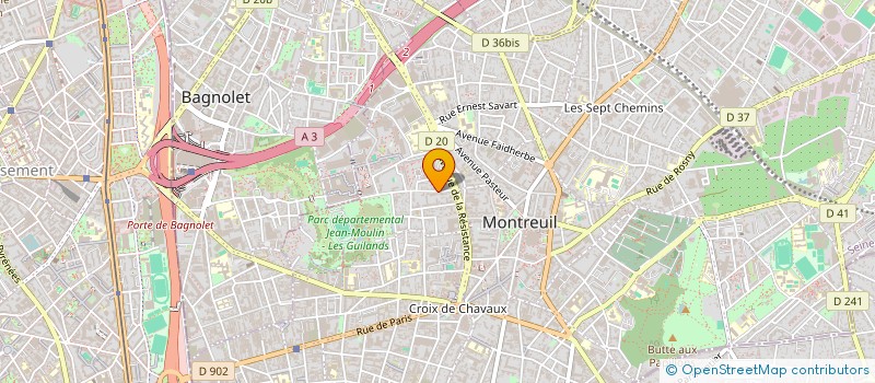 localisation de l'entreprise ROUE LIBRE à MONTREUIL