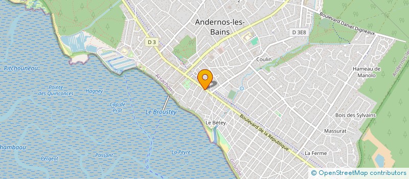 localisation de l'entreprise ROUGE PIZZA à ANDERNOS-LES-BAINS