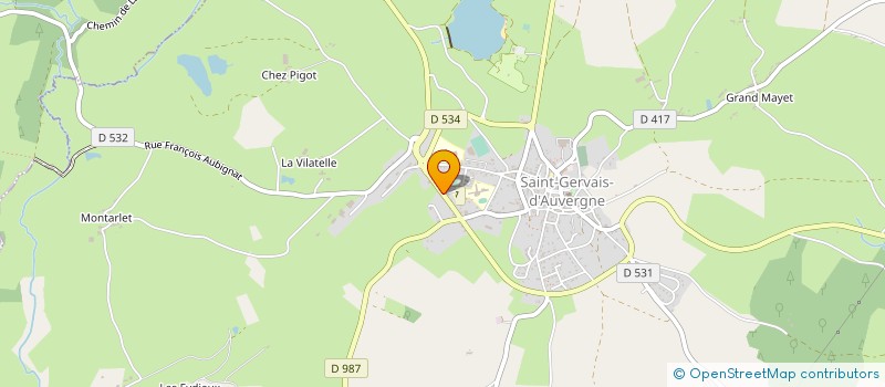 localisation de l'entreprise ROUGIER MACONNERIE à SAINT-GERVAIS-D'AUVERGNE