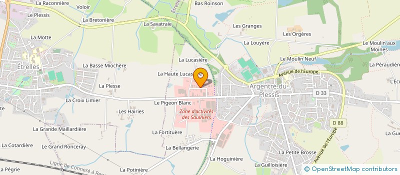 localisation de l'entreprise ROULIN GESTION à ARGENTRE-DU-PLESSIS