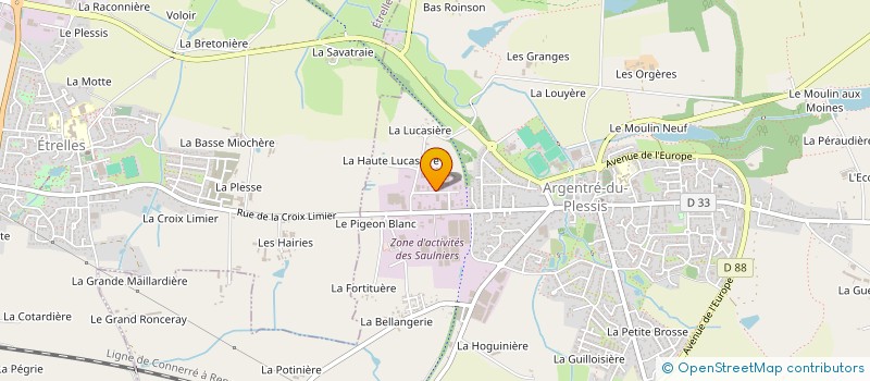 localisation de l'entreprise ROULIN IMMOBILIER  ARGENTRE-DU-PLESSIS