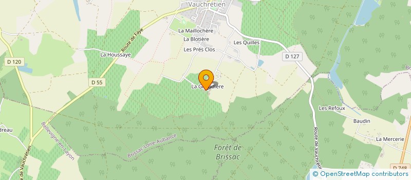 localisation de l'entreprise ROULLET à BRISSAC LOIRE AUBANCE