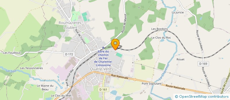 localisation de l'entreprise ROUMAZIERES AUTO SERVICES à TERRES-DE-HAUTE-CHARENTE