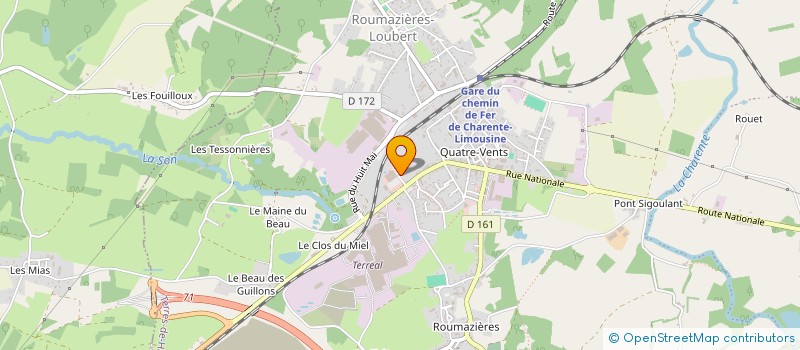 localisation de l'entreprise ROUMAZIERES BAZAR  TERRES-DE-HAUTE-CHARENTE