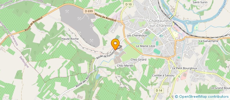 localisation de l'entreprise ROUSSEAU - FLEURS DE FONTAURY  CHATEAUNEUF-SUR-CHARENTE