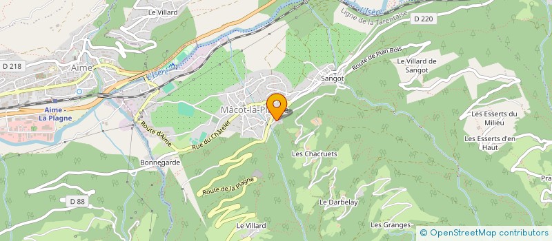 localisation de l'entreprise ROUSSEAU JEAN-CLAUDE ET MARIE-PAULE  AIME-LA-PLAGNE