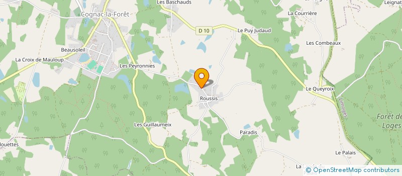 localisation de l'entreprise ROUSSIS à COGNAC-LA-FORET