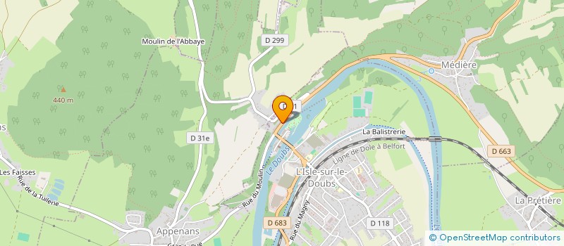 localisation de l'entreprise ROUTE 673 à L'ISLE-SUR-LE-DOUBS