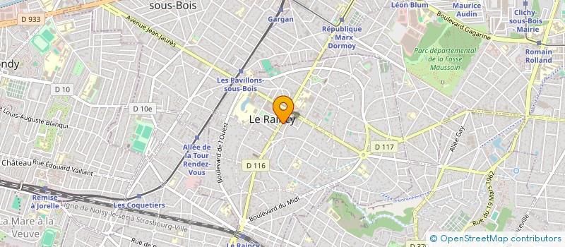 localisation de l'entreprise ROUTES TRAVAUX PUBLICS à LE RAINCY
