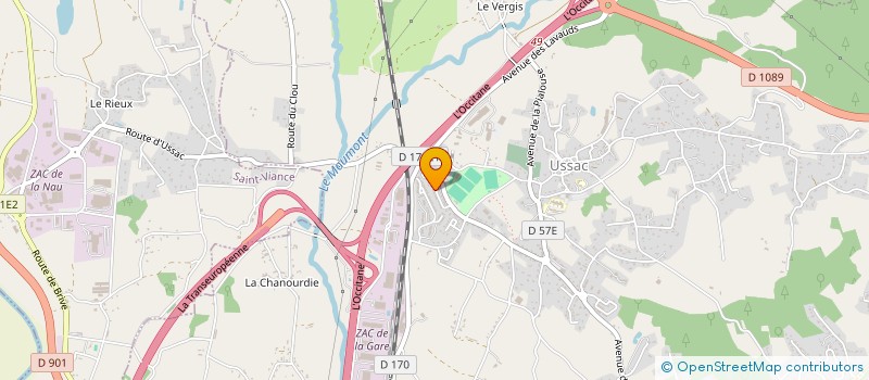 localisation de l'entreprise ROUVET à USSAC