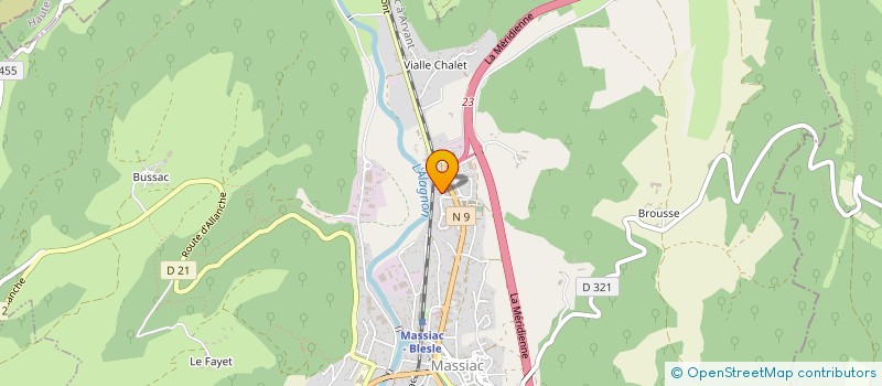 localisation de l'entreprise ROUX BATIMENT T.P. à MASSIAC