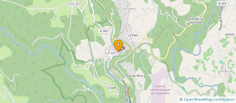 localisation de l'entreprise ROUX CHRISTOPHE à LARGENTIERE