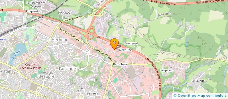 localisation de l'entreprise ROUXEL TP à VANNES
