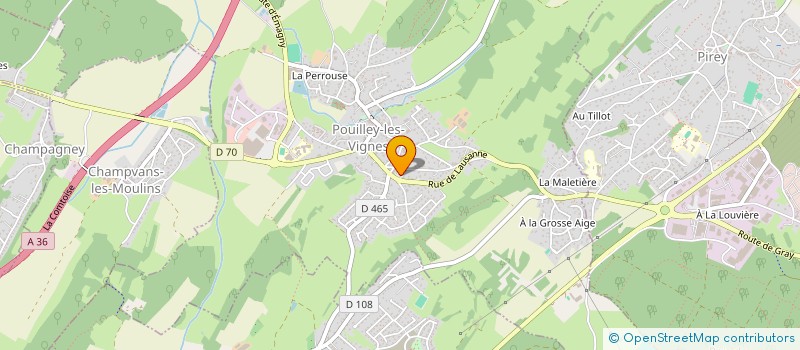 localisation de l'entreprise ROXEND'VIDEO à POUILLEY-LES-VIGNES