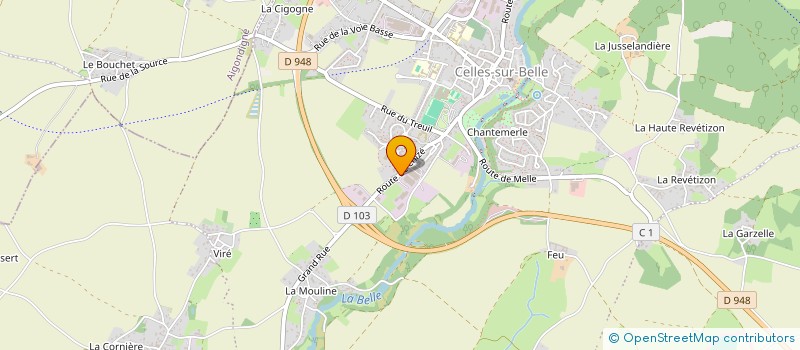 localisation de l'entreprise ROY ET FILS à CELLES-SUR-BELLE
