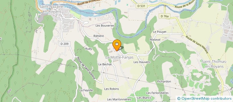 localisation de l'entreprise ROYANS CHARPENTES à LA MOTTE-FANJAS