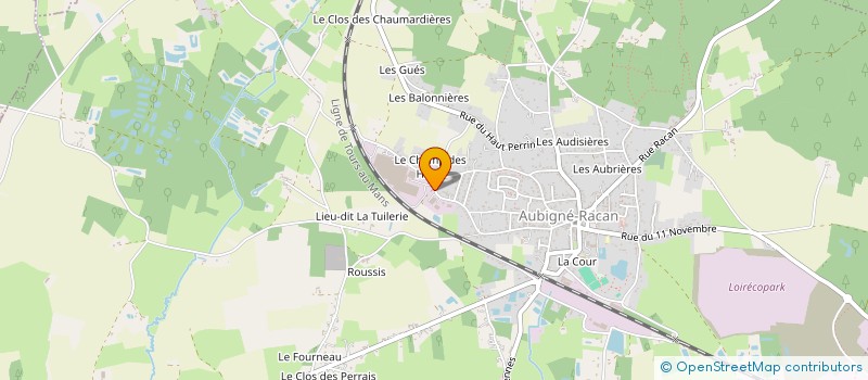 localisation de l'entreprise ROYER MENUISERIES PLASTIQUES  AUBIGNE-RACAN