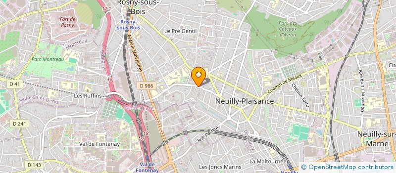 localisation de l'entreprise ROZ DECO BAT à ROSNY-SOUS-BOIS
