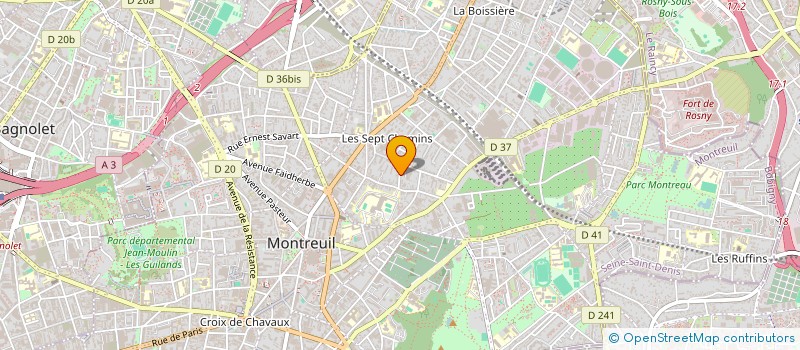 localisation de l'entreprise RSS TRANSPORT à MONTREUIL