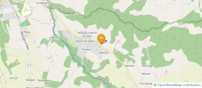 localisation de l'entreprise RT COUVERTURE  PLOUGONVEN