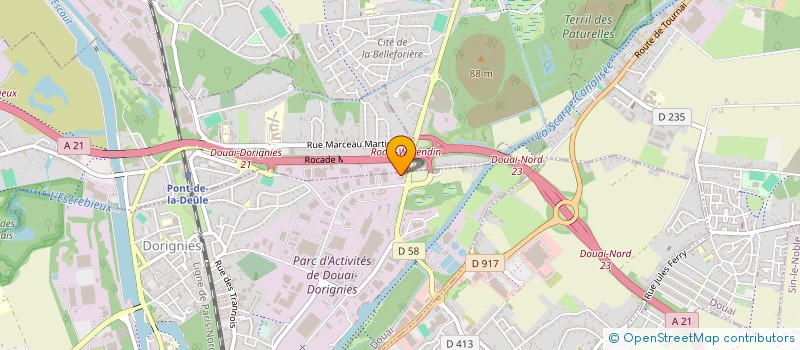 localisation de l'entreprise RT INVESTISSEMENTS à DOUAI