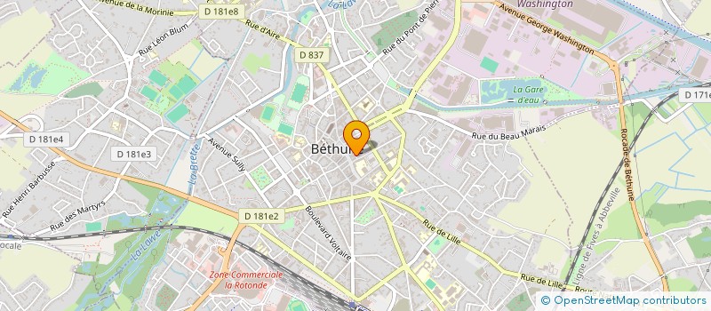localisation de l'entreprise RUBEE à BETHUNE