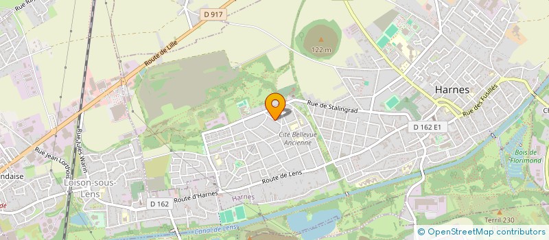 localisation de l'entreprise RUE DU FAUBOURG DE BETHUNE  HARNES