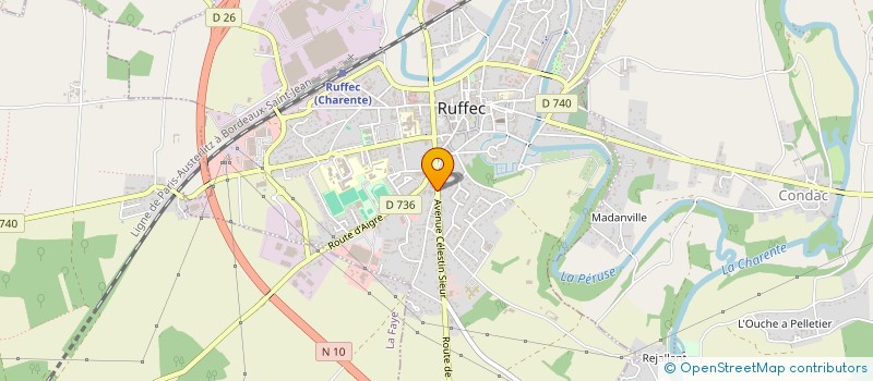 localisation de l'entreprise RUFFEC PNEUS à RUFFEC