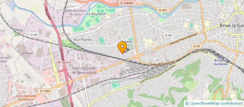 localisation de l'entreprise RUGBY CLUB BRIVISTE - ECOLE DE RUGBY  BRIVE-LA-GAILLARDE