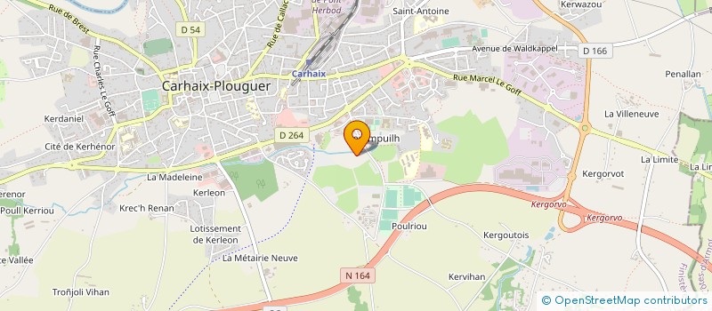 localisation de l'entreprise RUGBY CLUB CARHAIX à CARHAIX-PLOUGUER