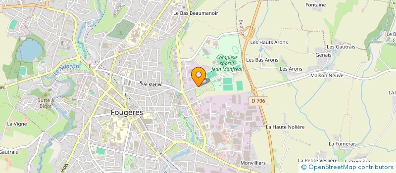 localisation de l'entreprise RUGBY CLUB PAYS DE FOUGERES  FOUGERES