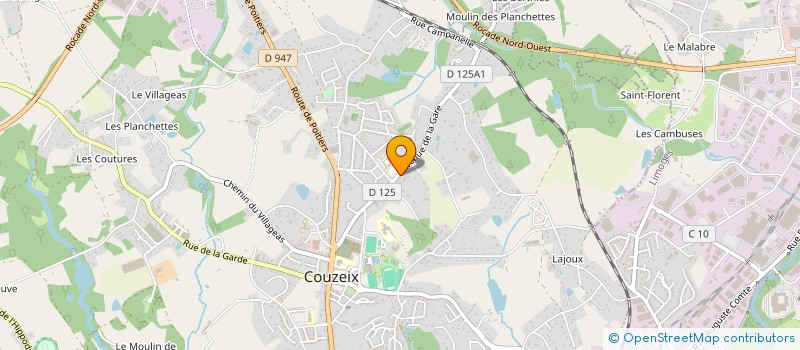 localisation de l'entreprise RUGBY LEUCODYSTROPHIE  COUZEIX