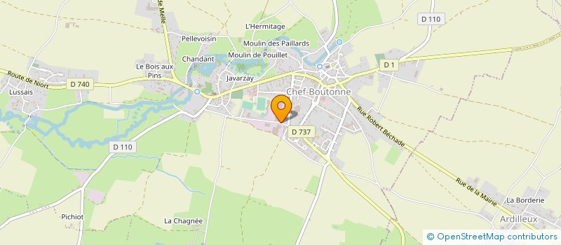 localisation de l'entreprise RULLIER BOIS à CHEF-BOUTONNE