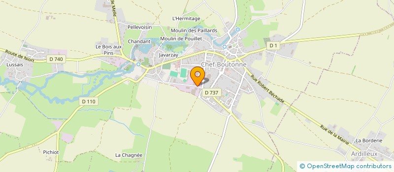 localisation de l'entreprise RULLIER MATERIAUX à CHEF-BOUTONNE