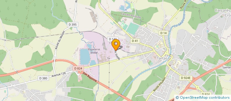 localisation de l'entreprise RYAM BIONOVA FRANCE à TARTAS