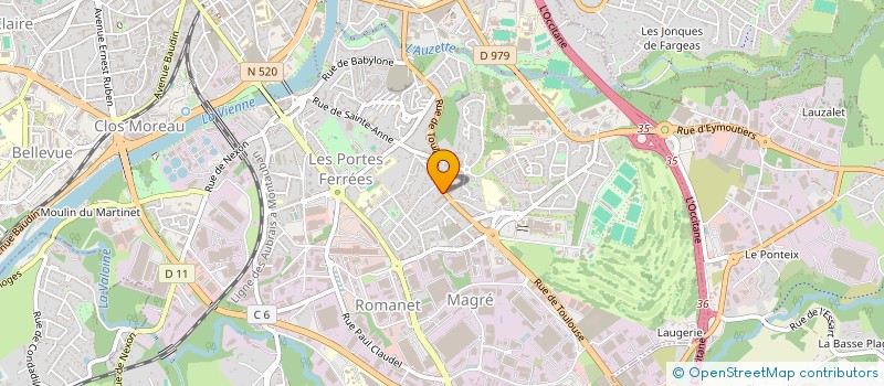 localisation de l'entreprise S.A.I. HOLDING à LIMOGES