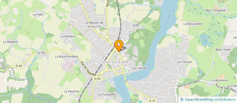 localisation de l'entreprise S.A.R.L. COURSES 44 à SUCE-SUR-ERDRE