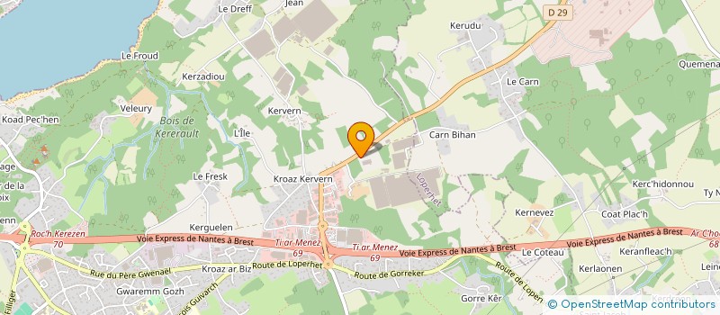 localisation de l'entreprise S.A.R.L. JEZEQUEL à PLOUGASTEL-DAOULAS