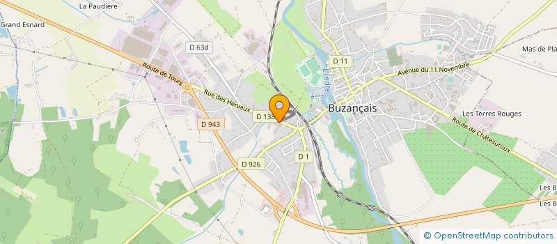 localisation de l'entreprise S.A.S.U. AUX BONS PETITS PLATS à BUZANCAIS