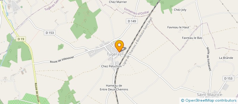 localisation de l'entreprise S.A.S.U CHIRON PISCINES  TUGERAS-SAINT-MAURICE