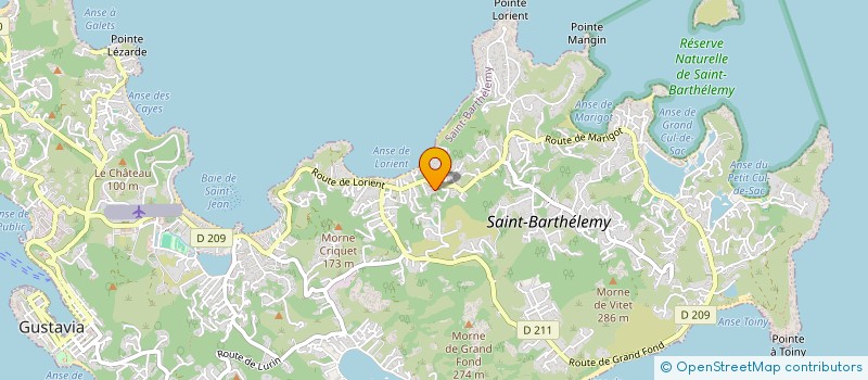 localisation de l'entreprise S.A.S.U. PHI à SAINT BARTHELEMY