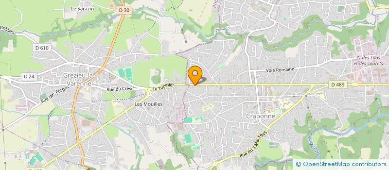 localisation de l'entreprise S.B.  CRAPONNE